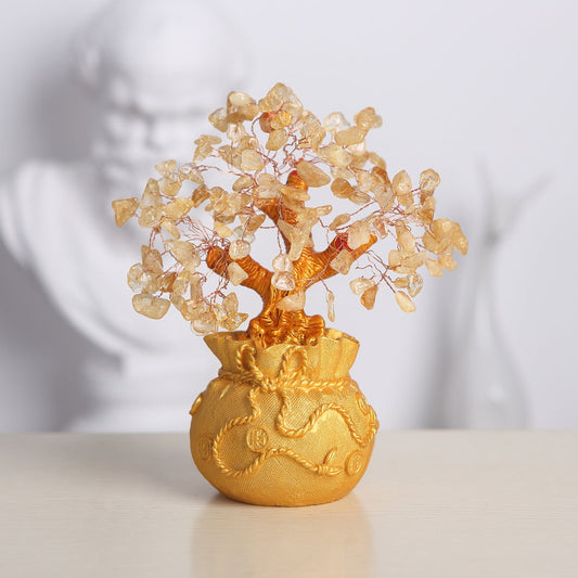 Citrine Money Tree for Prosperity - Feng Shui Gemstone Ornament