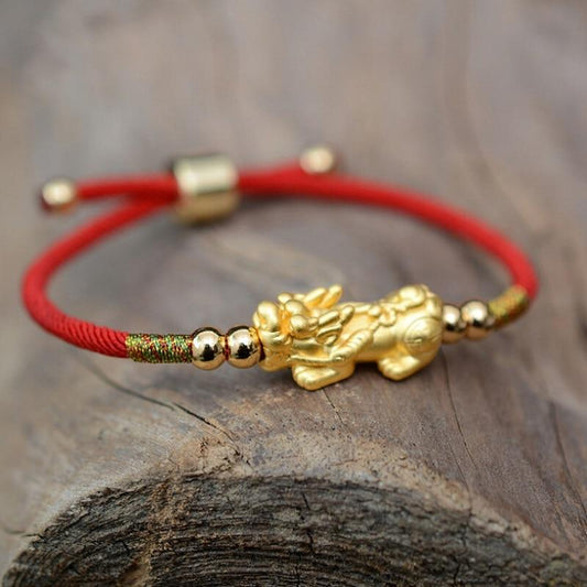 Feng Shui Piyao Wealth Bracelet - Red String