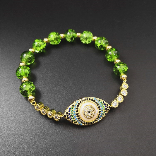Natural Peridot Style Evil Eye Bracelet