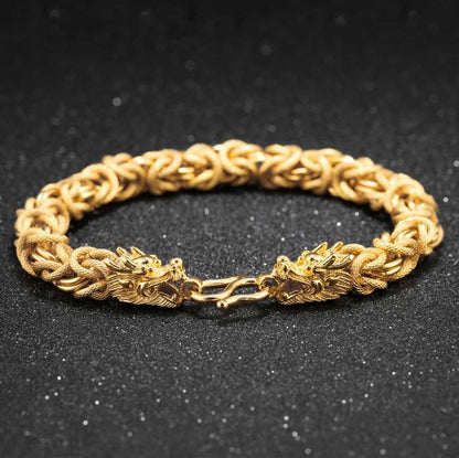 Double-Headed Golden Dragon Luck Bracelet