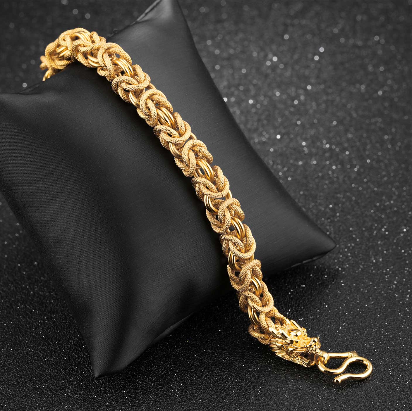 Double-Headed Golden Dragon Luck Bracelet