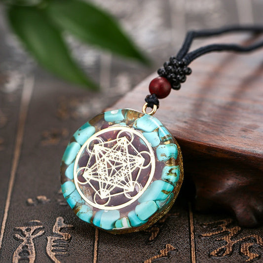Archangel Metatron Orgonite Pendant - Turquoise Necklace