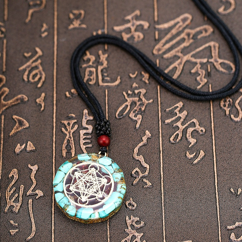 Archangel Metatron Orgonite Pendant - Turquoise Necklace