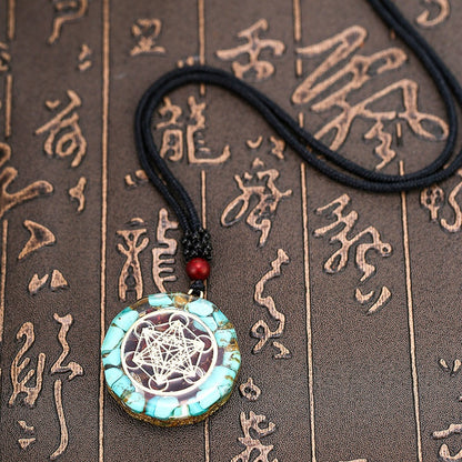 Archangel Metatron Orgonite Pendant - Turquoise Necklace
