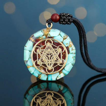 Archangel Metatron Orgonite Pendant - Turquoise Necklace