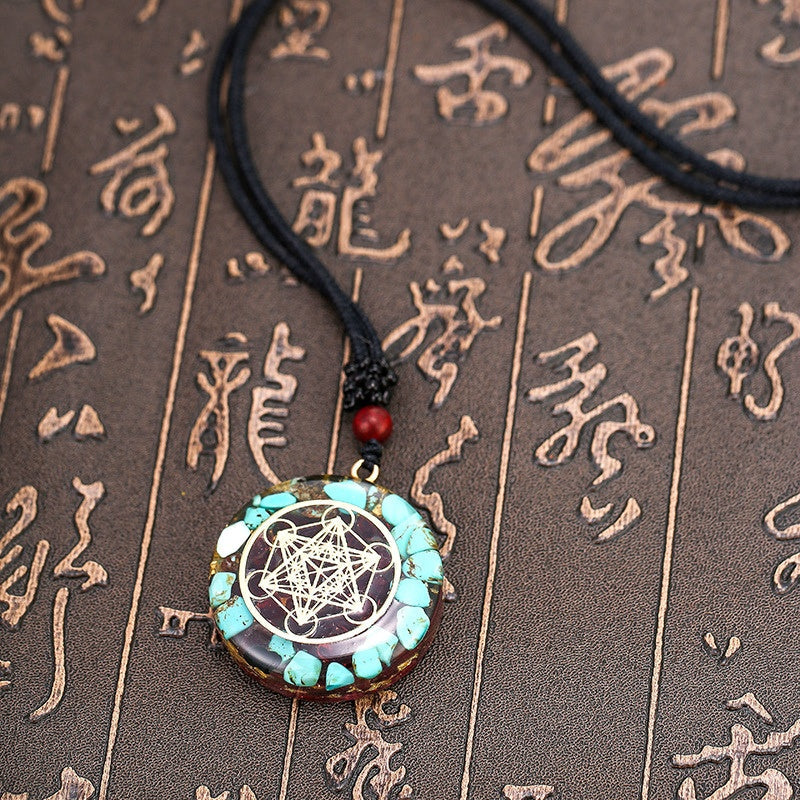 Archangel Metatron Orgonite Pendant - Turquoise Necklace