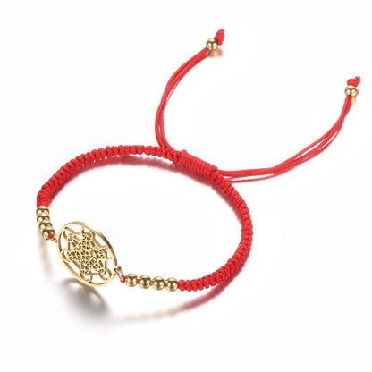 Metatron's Cube Red String Bracelet