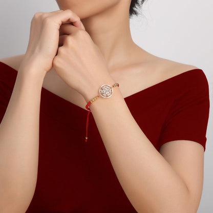 Metatron's Cube Red String Bracelet