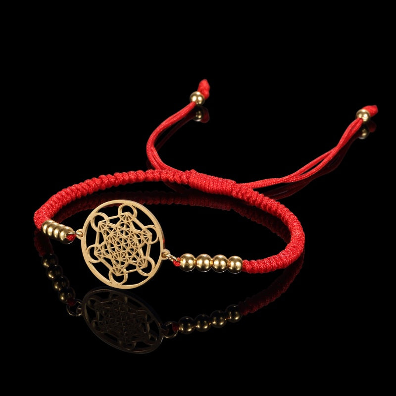 Metatron's Cube Red String Bracelet