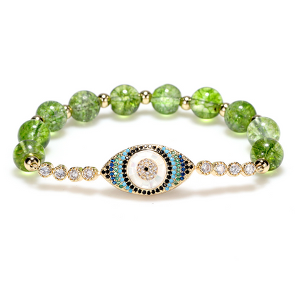 Natural Peridot Style Evil Eye Bracelet