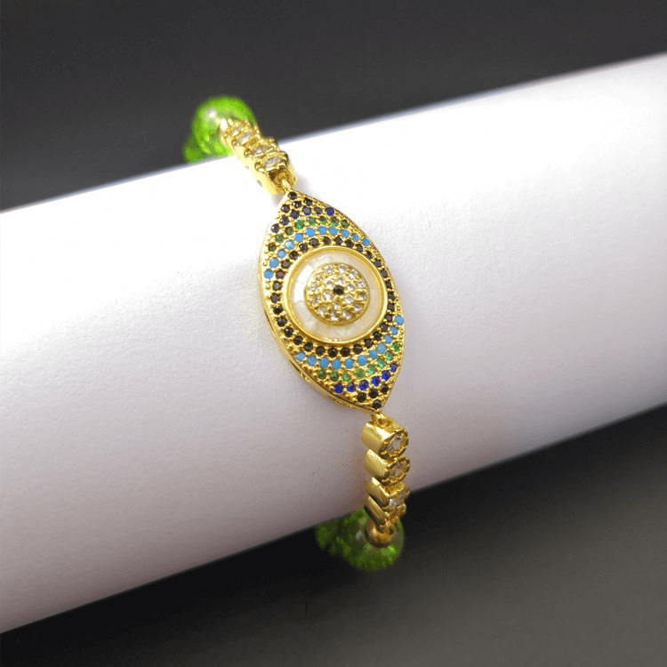 Natural Peridot Style Evil Eye Bracelet