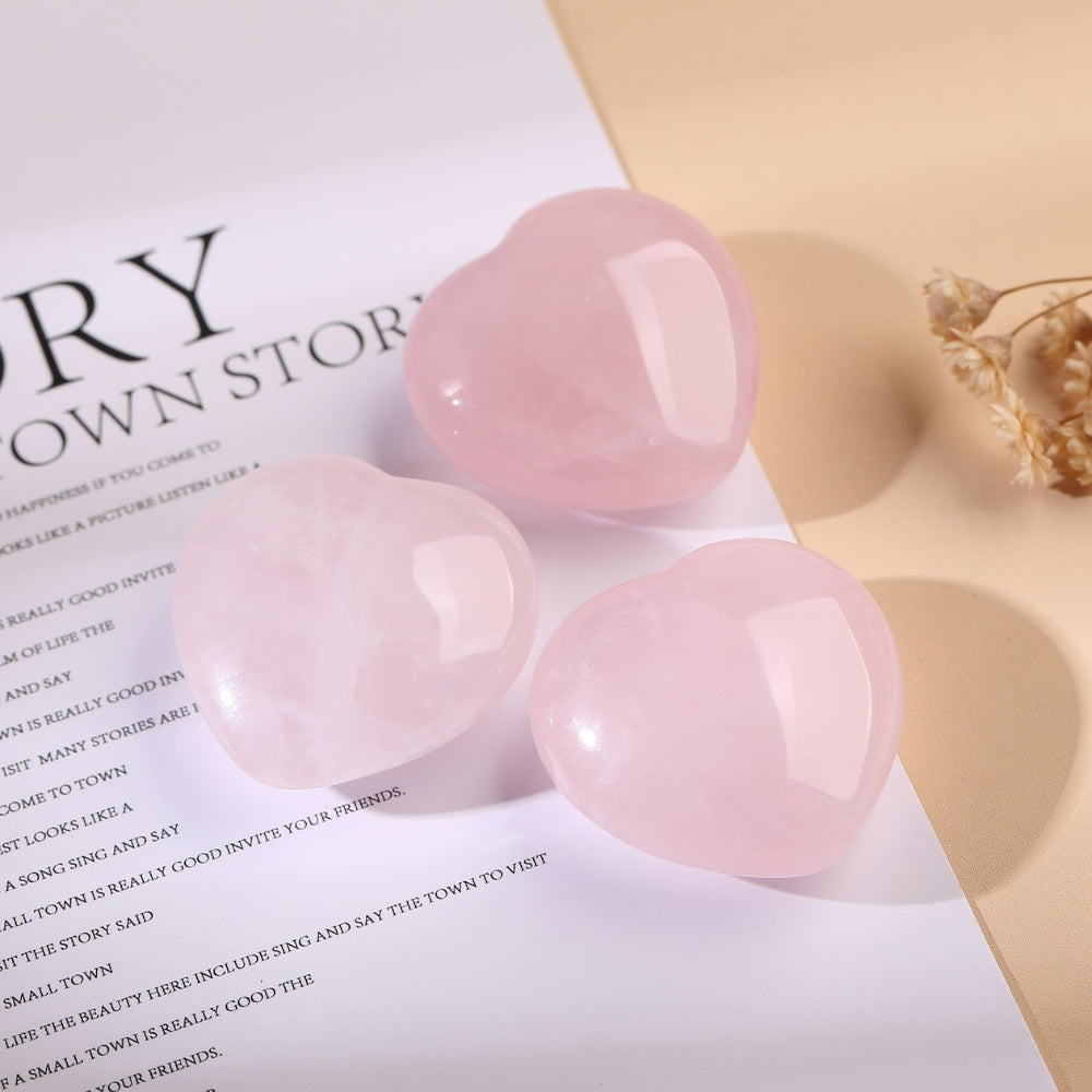 Rose Quartz Heart-Shaped Love Crystals - Love & Romance