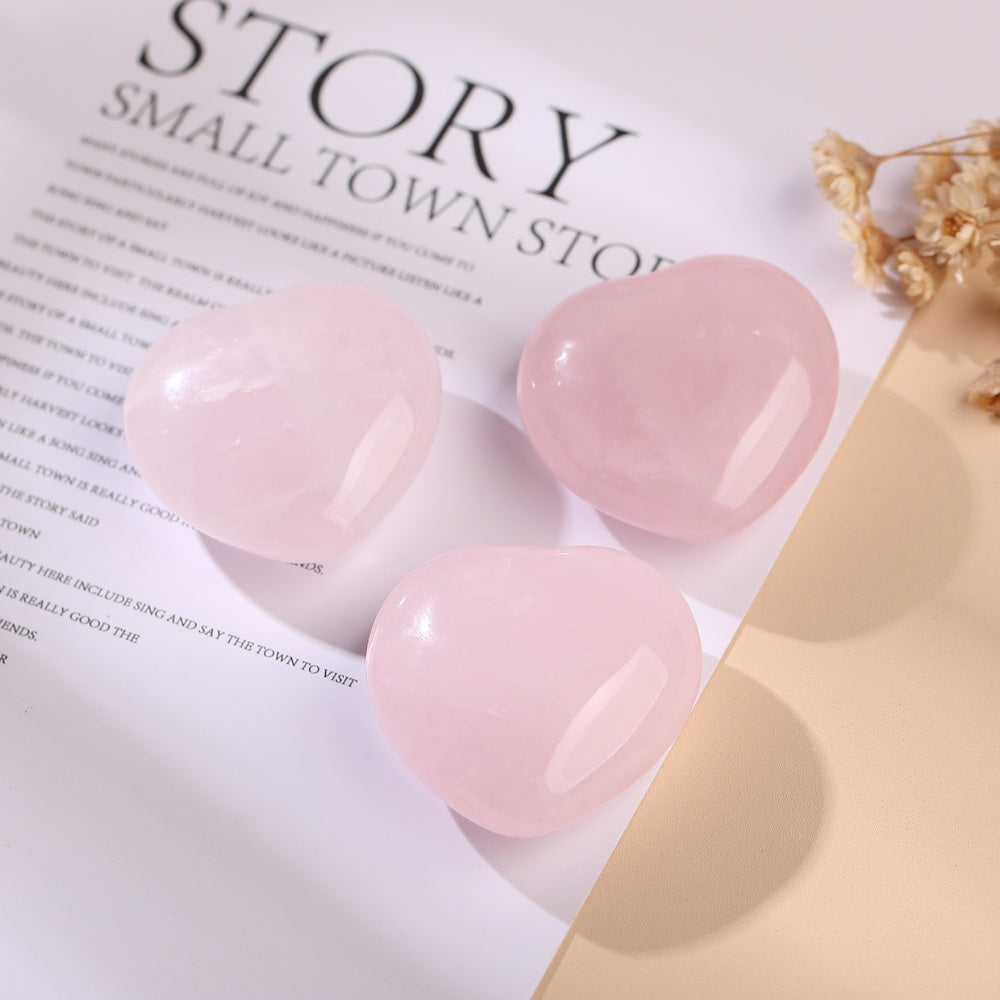 Rose Quartz Heart-Shaped Love Crystals - Love & Romance
