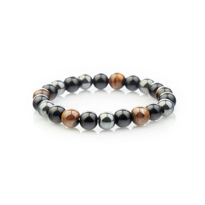 Triple Protection Bracelet - Tiger's Eye, Obsidian, Hematite