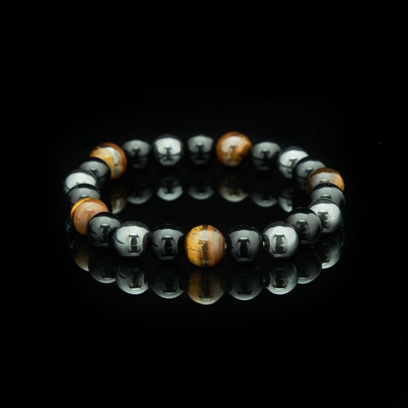 Triple Protection Bracelet - Tiger's Eye, Obsidian, Hematite